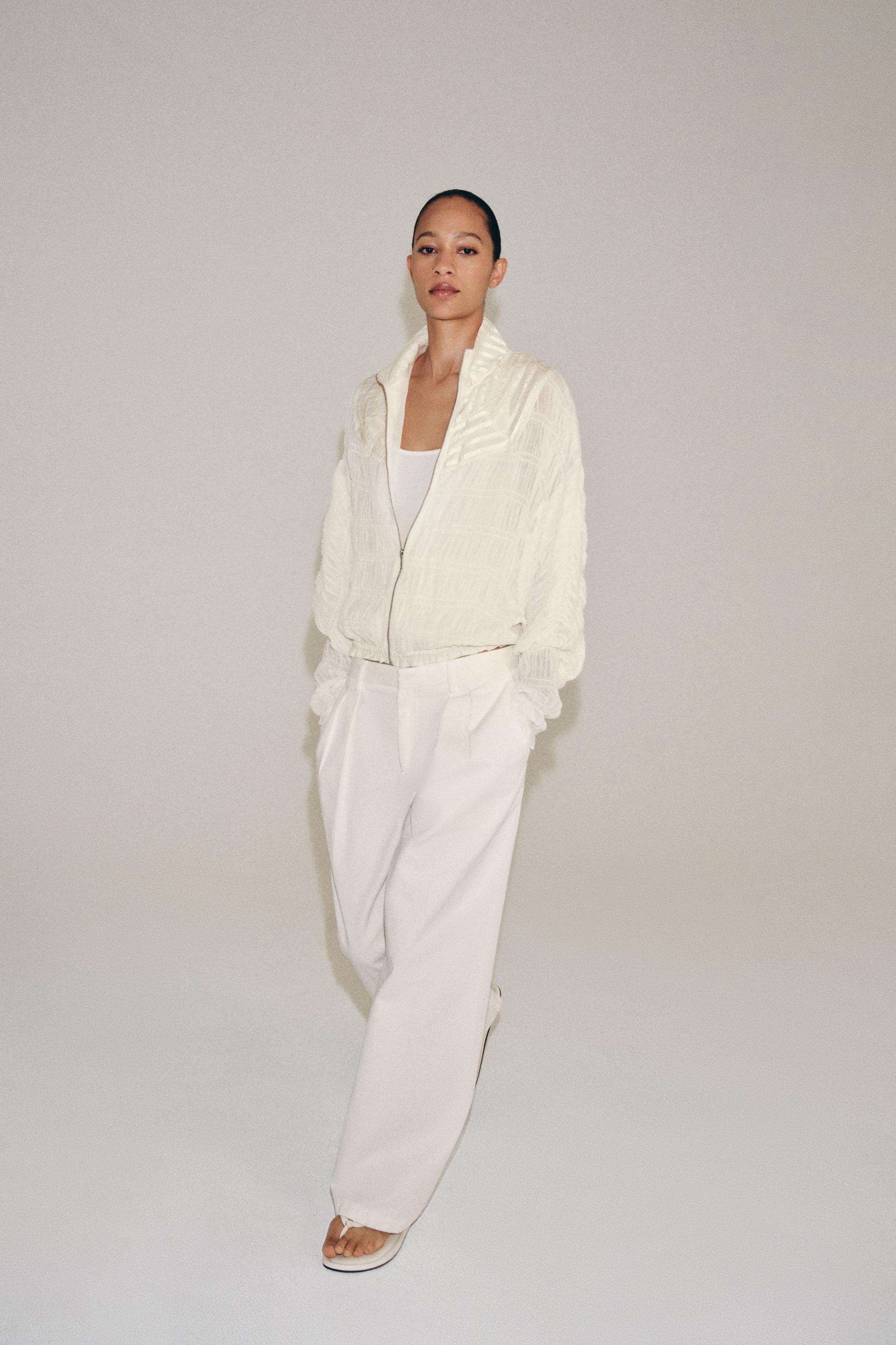 ZW COLLECTION GATHERED BOMBER JACKET